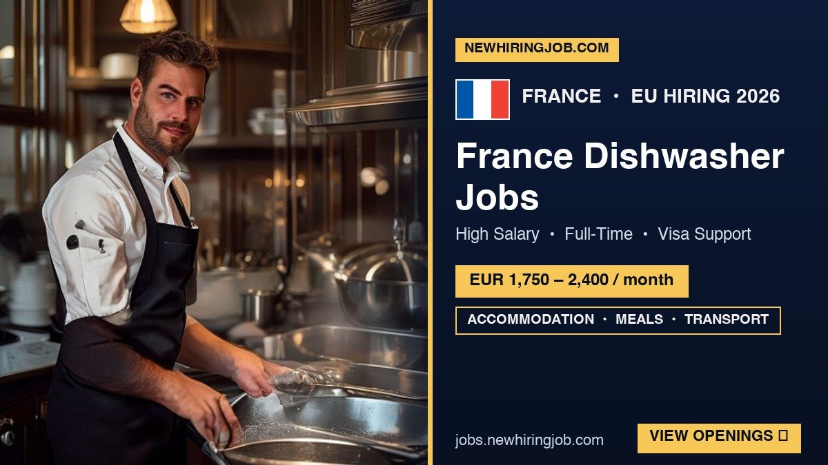 France Dishwasher Jobs – High Salary & Visa Sponsorship Opportunities!