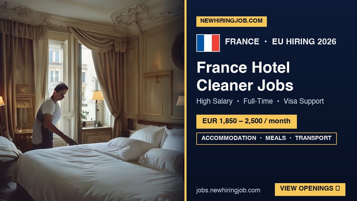 France Hotel Cleaner Jobs – High Salary & Visa Sponsorship Opportunities!