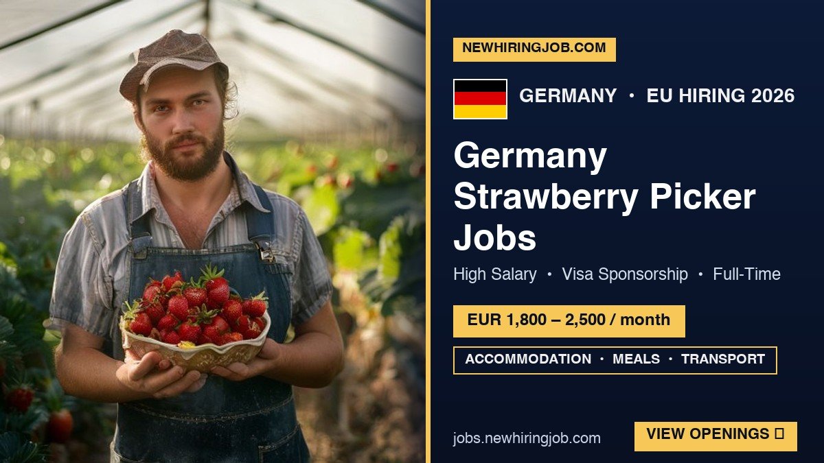 Germany Strawberry Picker Jobs – High Salary & Visa Sponsorship Opportunities!