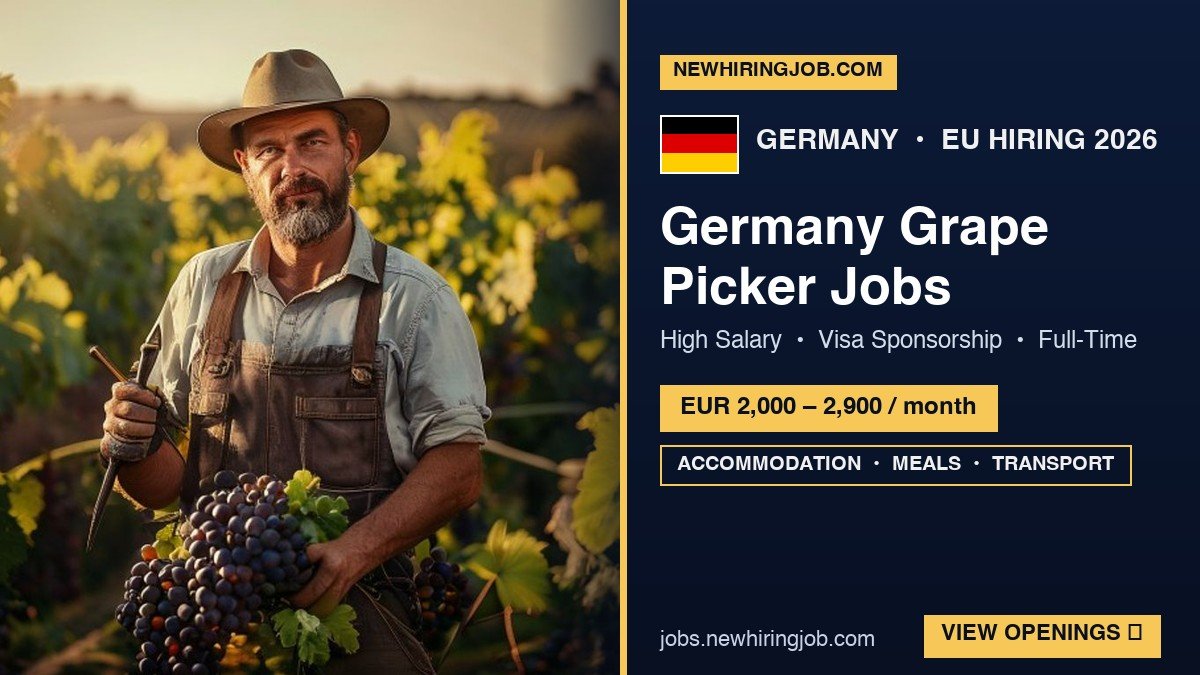 Germany Grape Picker Jobs – High Salary & Visa Sponsorship Opportunities!