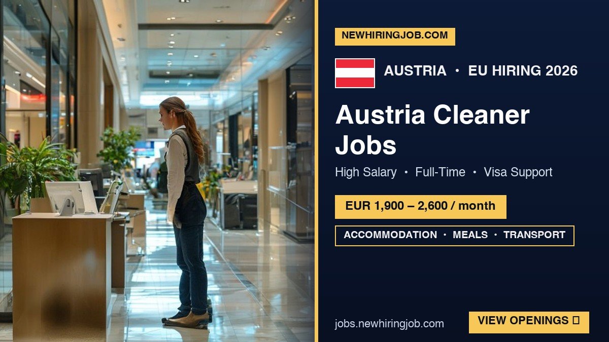 Austria Cleaner Jobs – High Salary & Visa Sponsorship Opportunities!